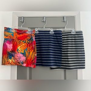 Set of THREE SKIRTS. Stretch. Sold as is. Staple wardrobe pieces. Can be coverup